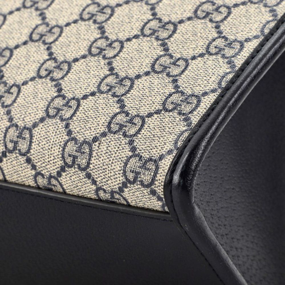 Gucci Interlocking G Tote GG Coated Canvas and Leather Small Blue, Neutral - Picture 6 of 7